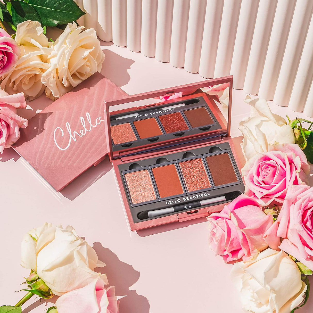 chella + velabeauty blushing rose eyeshadow palette from Chella