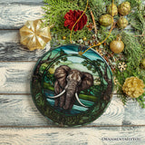 African Pachyderm Elephant Stained Glass Style Ceramic Ornament, Safari Animals Christmas Gift and Decor from OrnamentallyYou