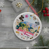 Artistic and Glamorous Hollywood Ceramic Ornament, Los Angeles Music and Entertainment Culture Gift from OrnamentallyYou