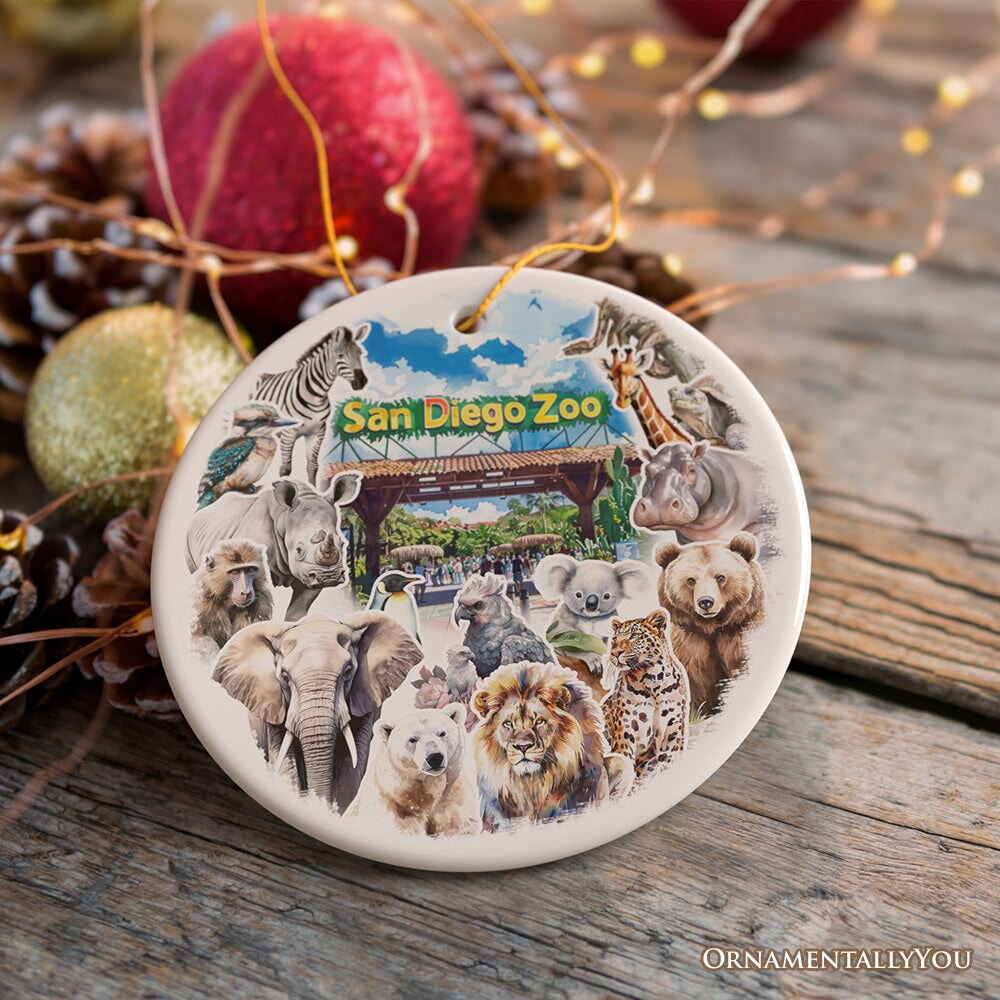 Artistic San Diego Zoo Classic Handcrafted Ornament, California State Ceramic Souvenir and Tree Decor from OrnamentallyYou