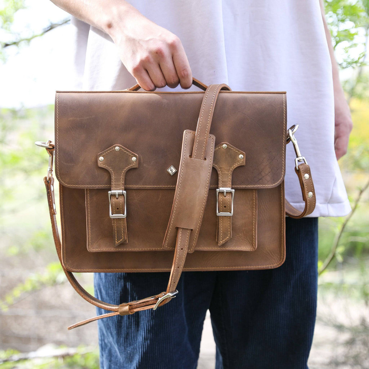 Messenger Bag All for American from Lifetime Leather Co.