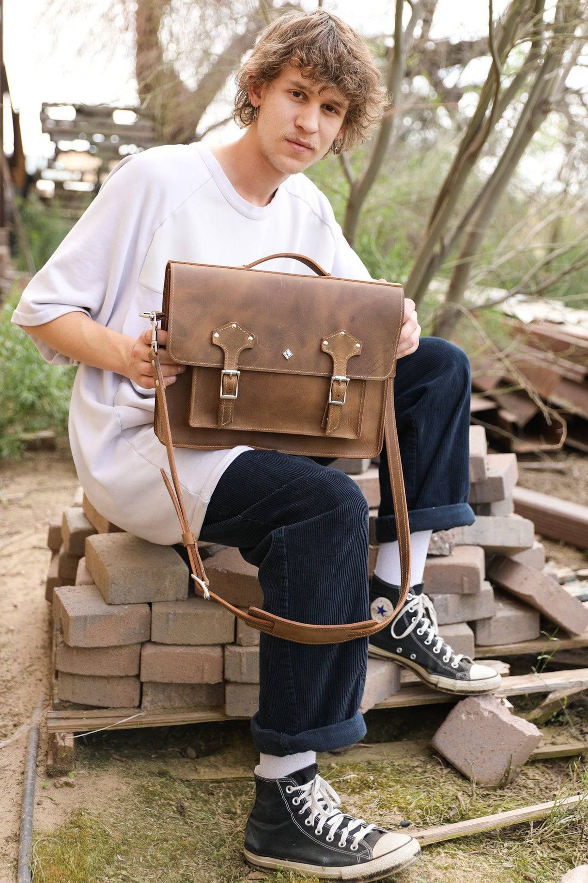 Messenger Bag All for American from Lifetime Leather Co.