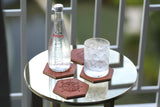 Leather Hexagon Coaster Set All for American from Lifetime Leather Co.