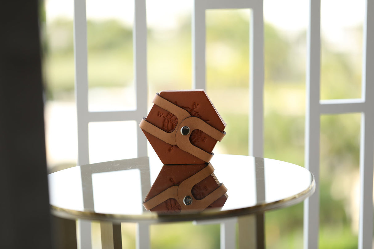 Leather Hexagon Coaster Set All for American from Lifetime Leather Co.