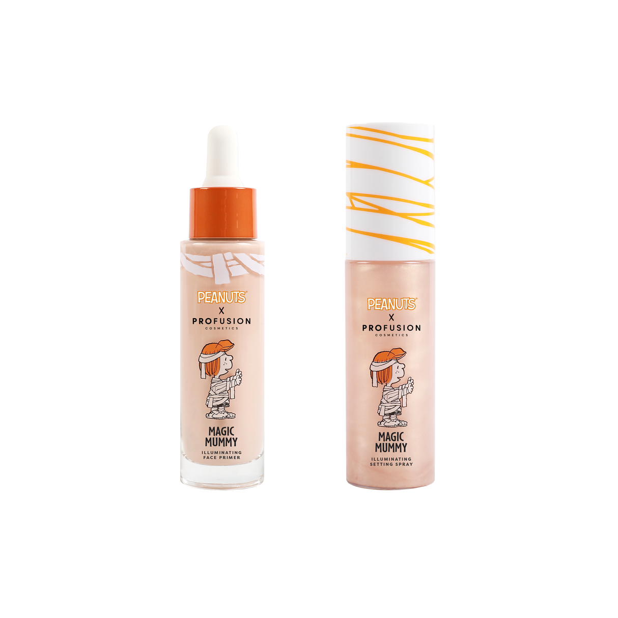 Peanuts Halloween | Magic Mummy Illuminating Face Primer & Setting Spray Set from Profusion Cosmetics