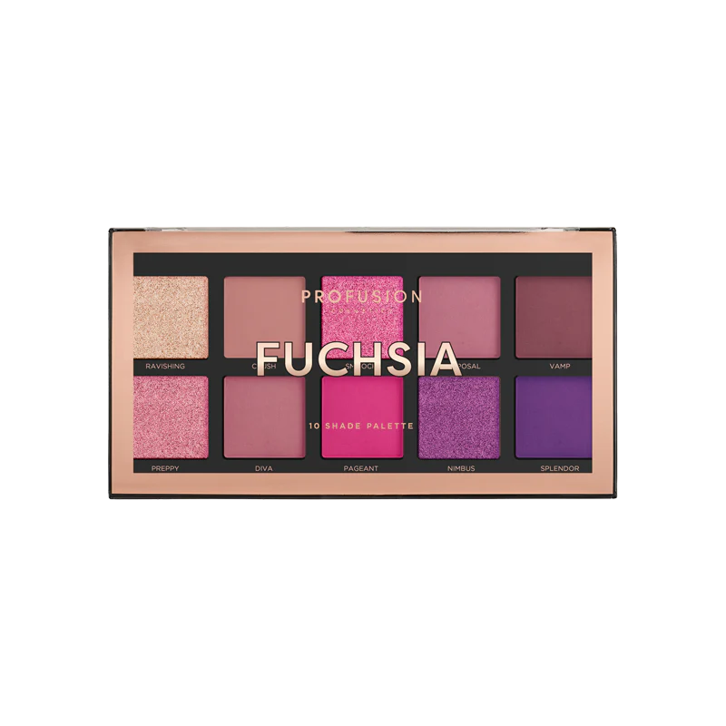 Fuchsia 10 shade palette from Profusion Cosmetics