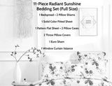 DaDa Bedding Bed in a Bag Bundle Set - Radiant Sunshine Yellow Hummingbirds Floral Bedding Set (JHW-925) from DaDalogy Bedding Collection