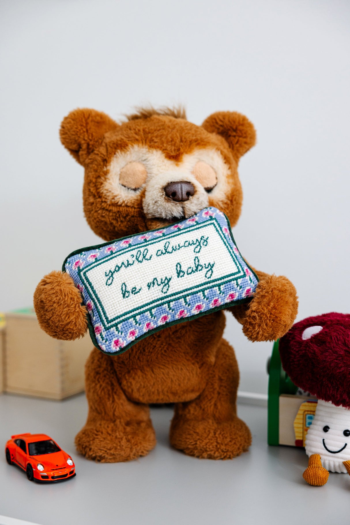 Be My Baby Mini Needlepoint Pillow From Furbish Studio