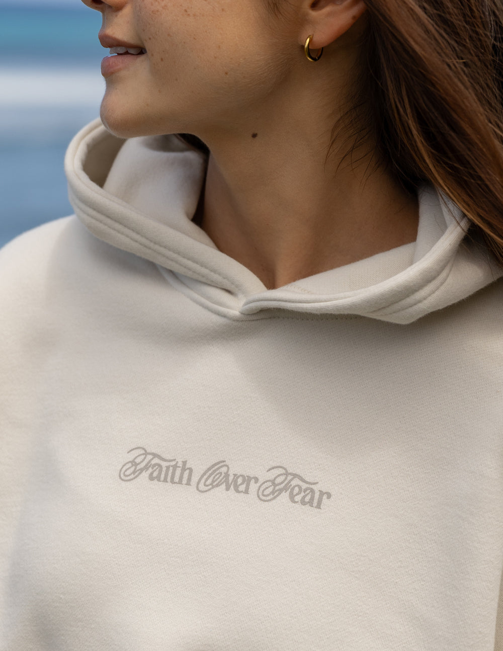 Faith Over Fear Taupe Unisex Hoodie from Elevated Faith
