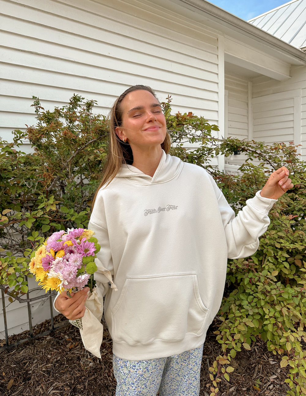 Faith Over Fear Taupe Unisex Hoodie from Elevated Faith