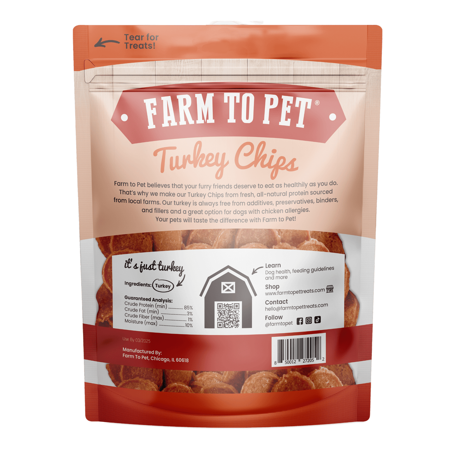 Turkey Chips for Dogs | All-Natural Single-Ingredient Healthy Dog Treats