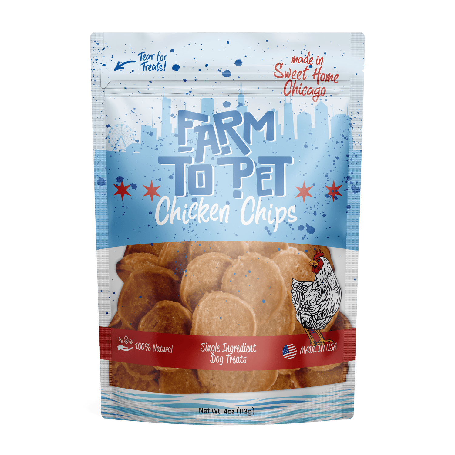 Chicago Chicken Chips for Dogs | Dog Treats To Celebrate Our Hometown from Farm To Pet