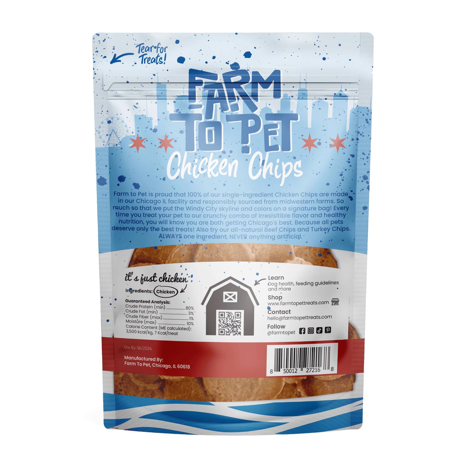 Chicago Chicken Chips for Dogs | Dog Treats To Celebrate Our Hometown from Farm To Pet