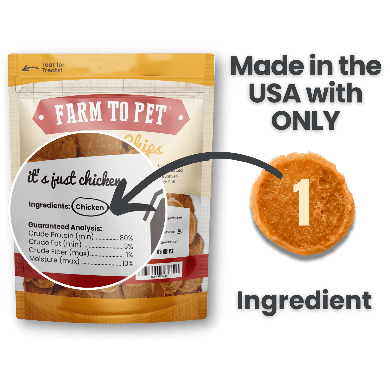 Chicken Chips for Dogs | All-Natural Single-Ingredient Dog Treats