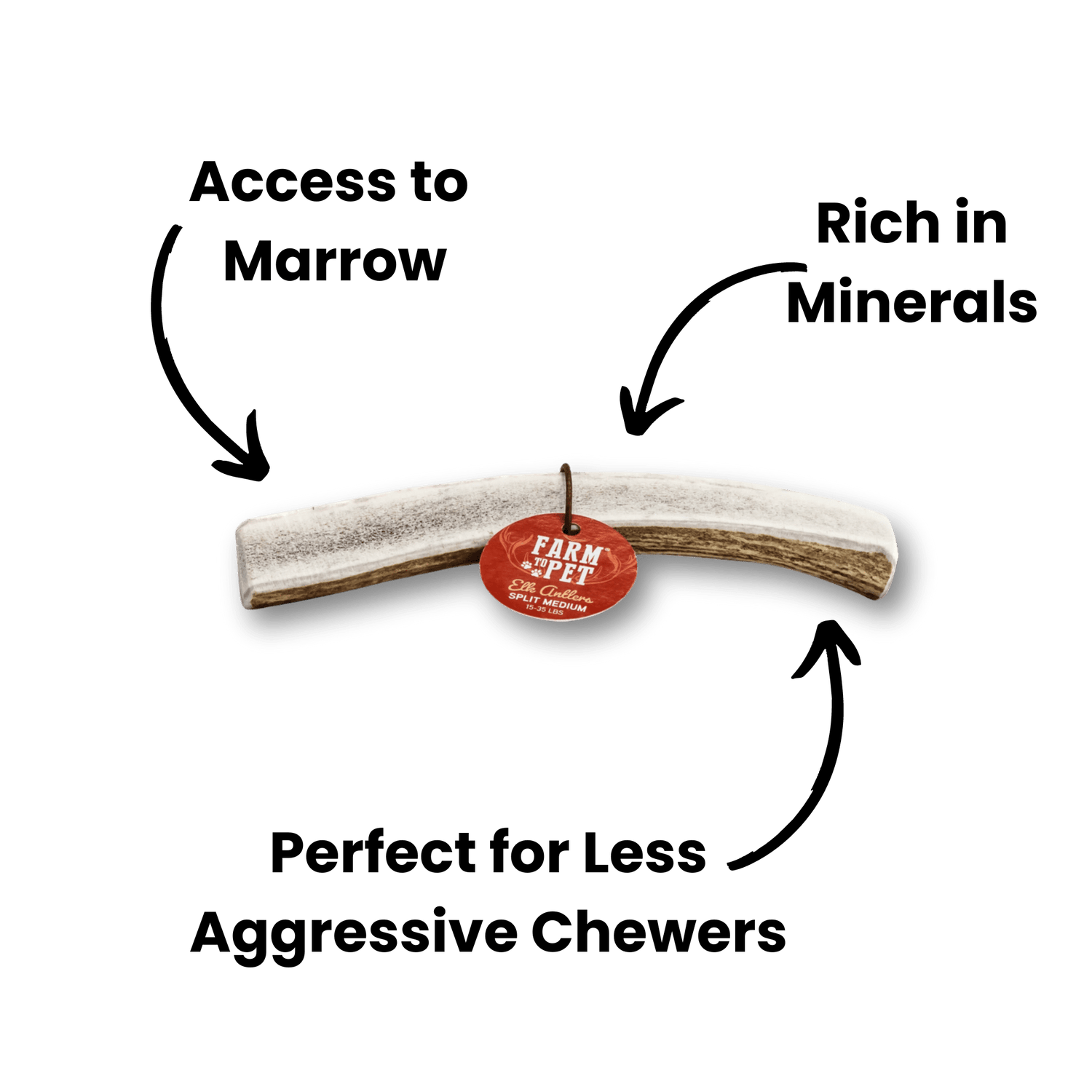 Split Elk Antlers for Dogs | All-Natural Antler Dog Chews from Farm To Pet