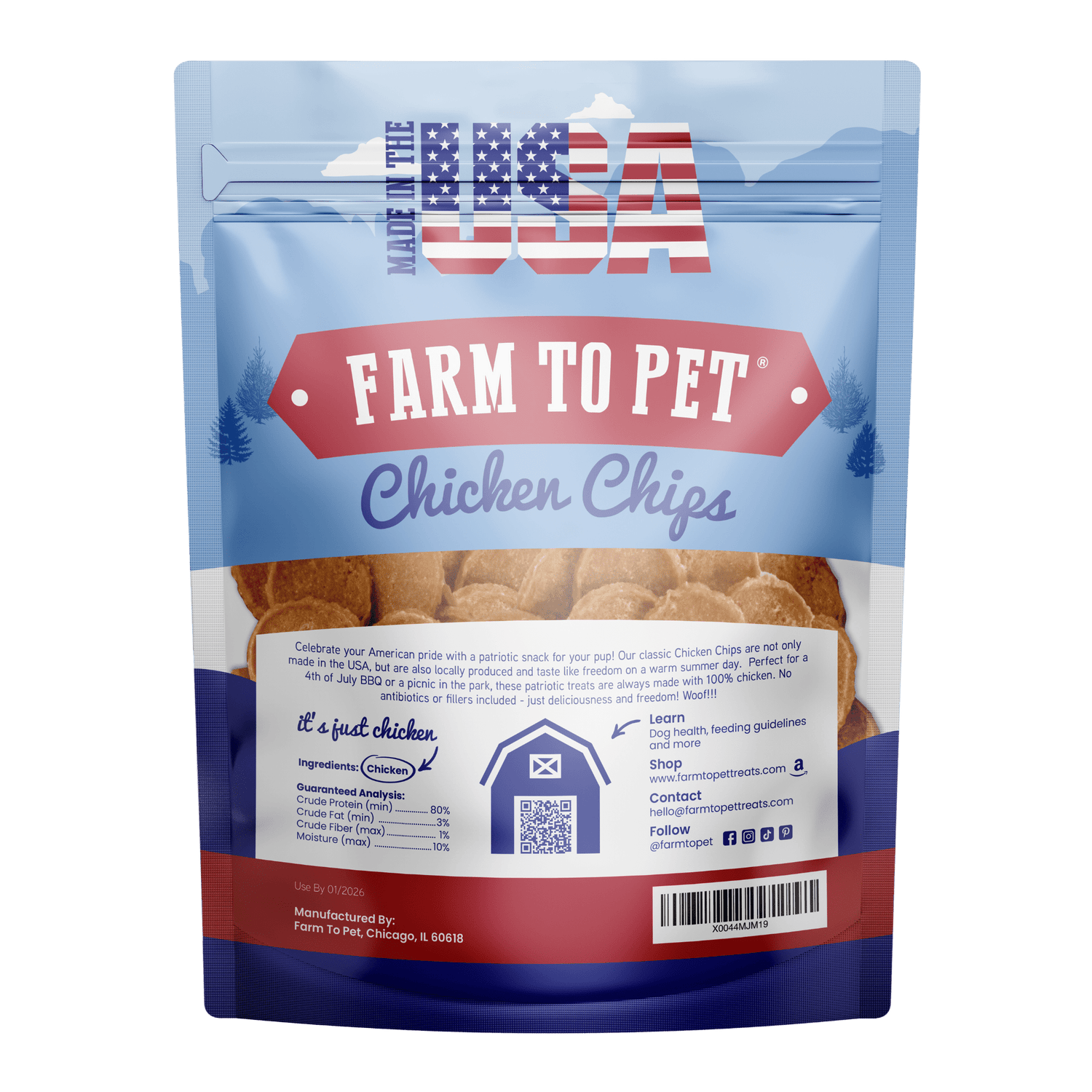 Americana Chicken Chips for Dogs | Celebrate with USA-made Dog Treats from Farm To Pet
