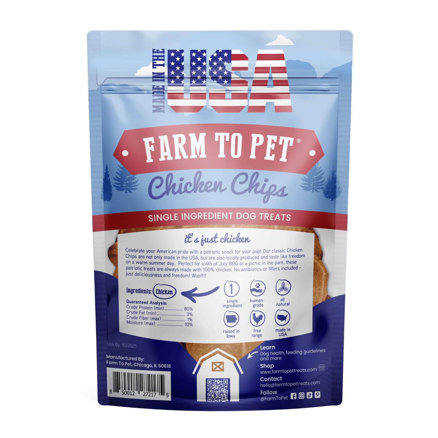 Americana Chicken Chips for Dogs | Celebrate with USA-made Dog Treats from Farm To Pet