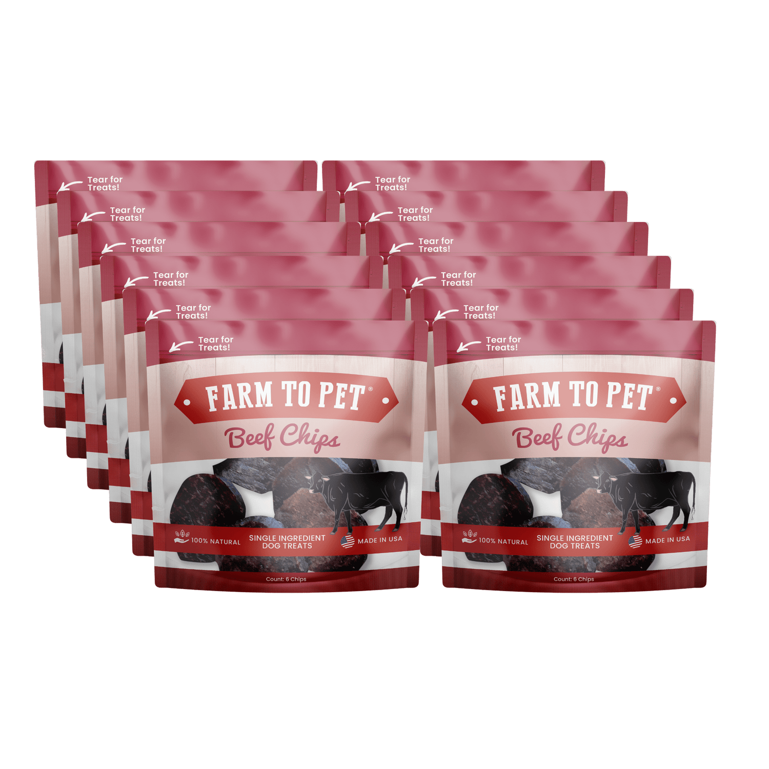 Beef Chips Snack Pack Bundles | Dog Treats for Training & Travel from Farm To Pet