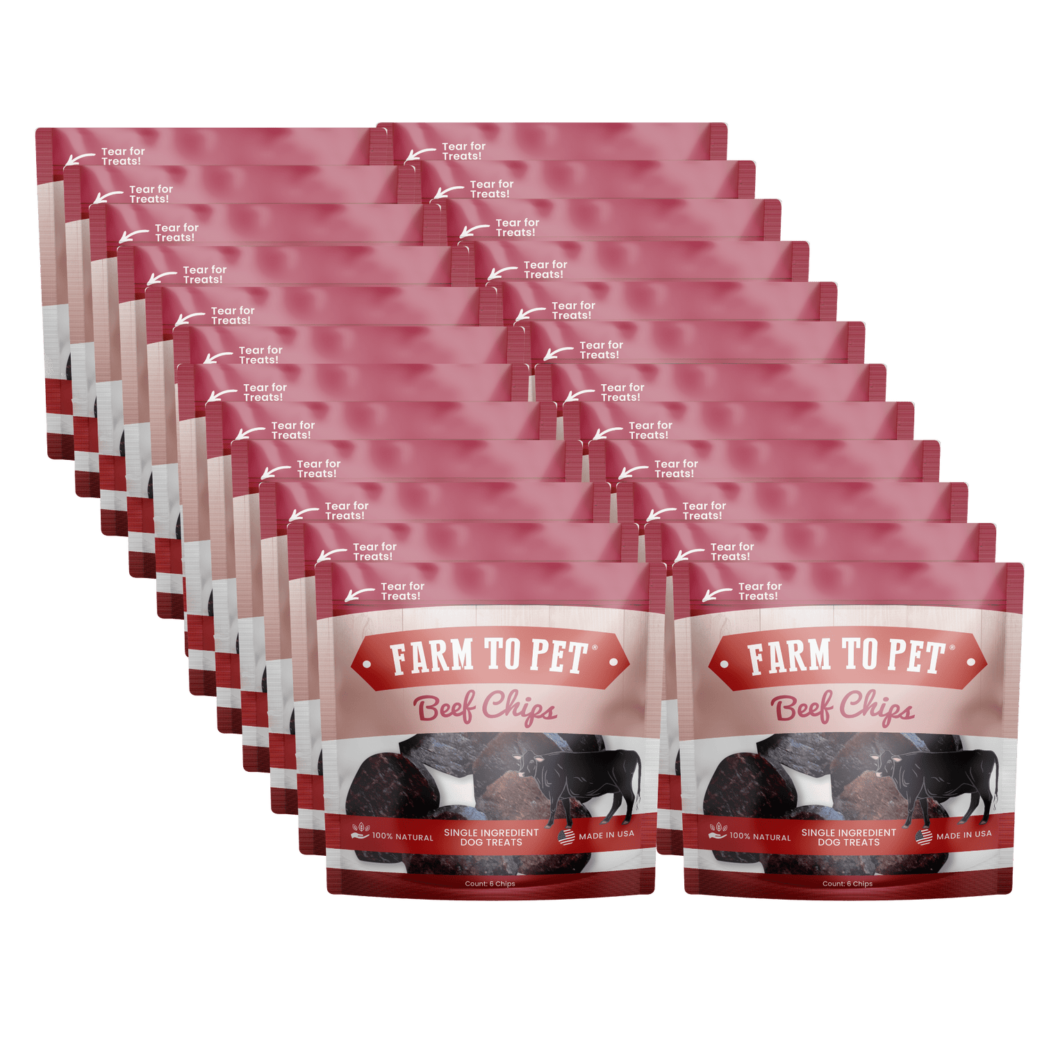 Beef Chips Snack Pack Bundles | Dog Treats for Training & Travel from Farm To Pet