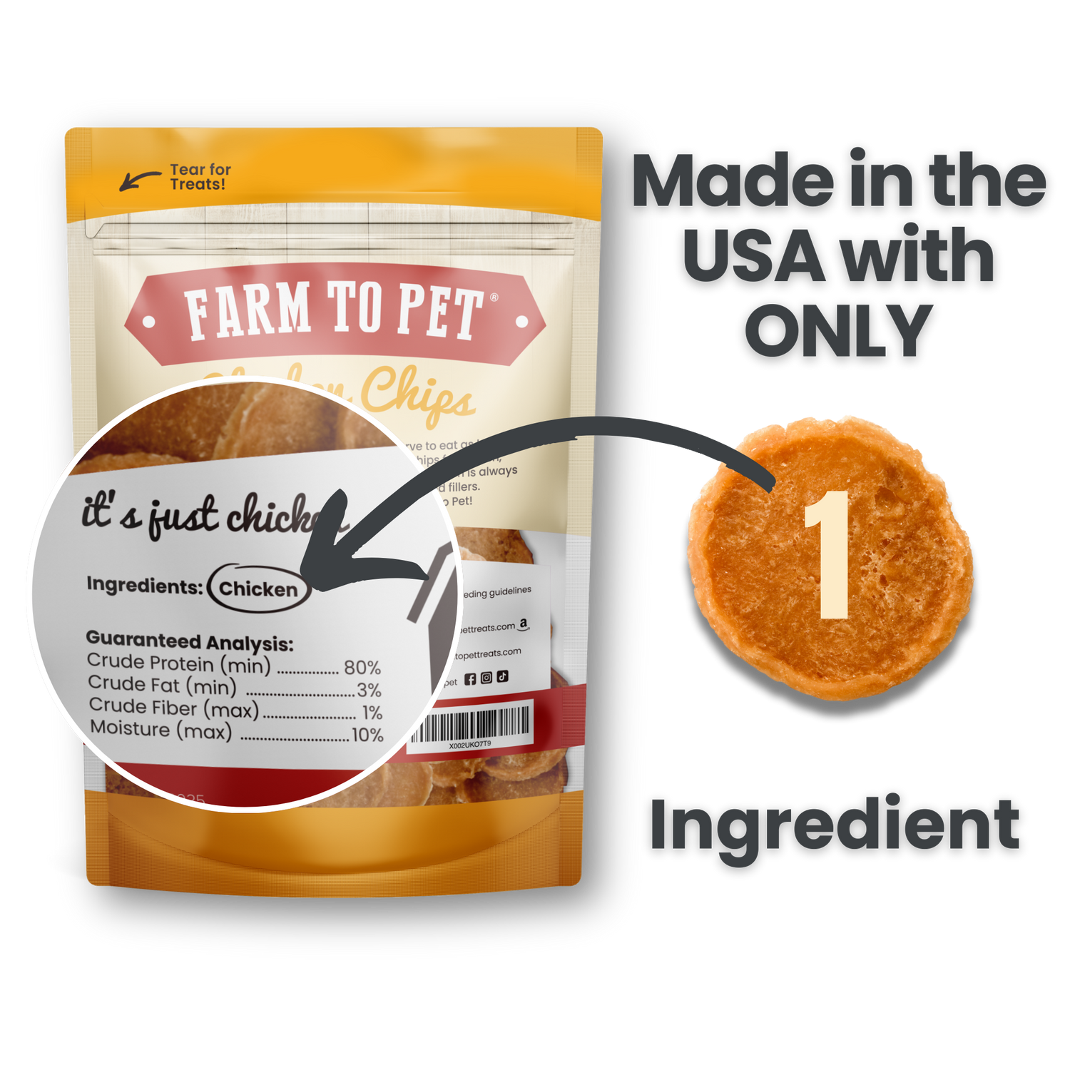 Chicken Chips for Dogs | All-Natural Single-Ingredient Dog Treats