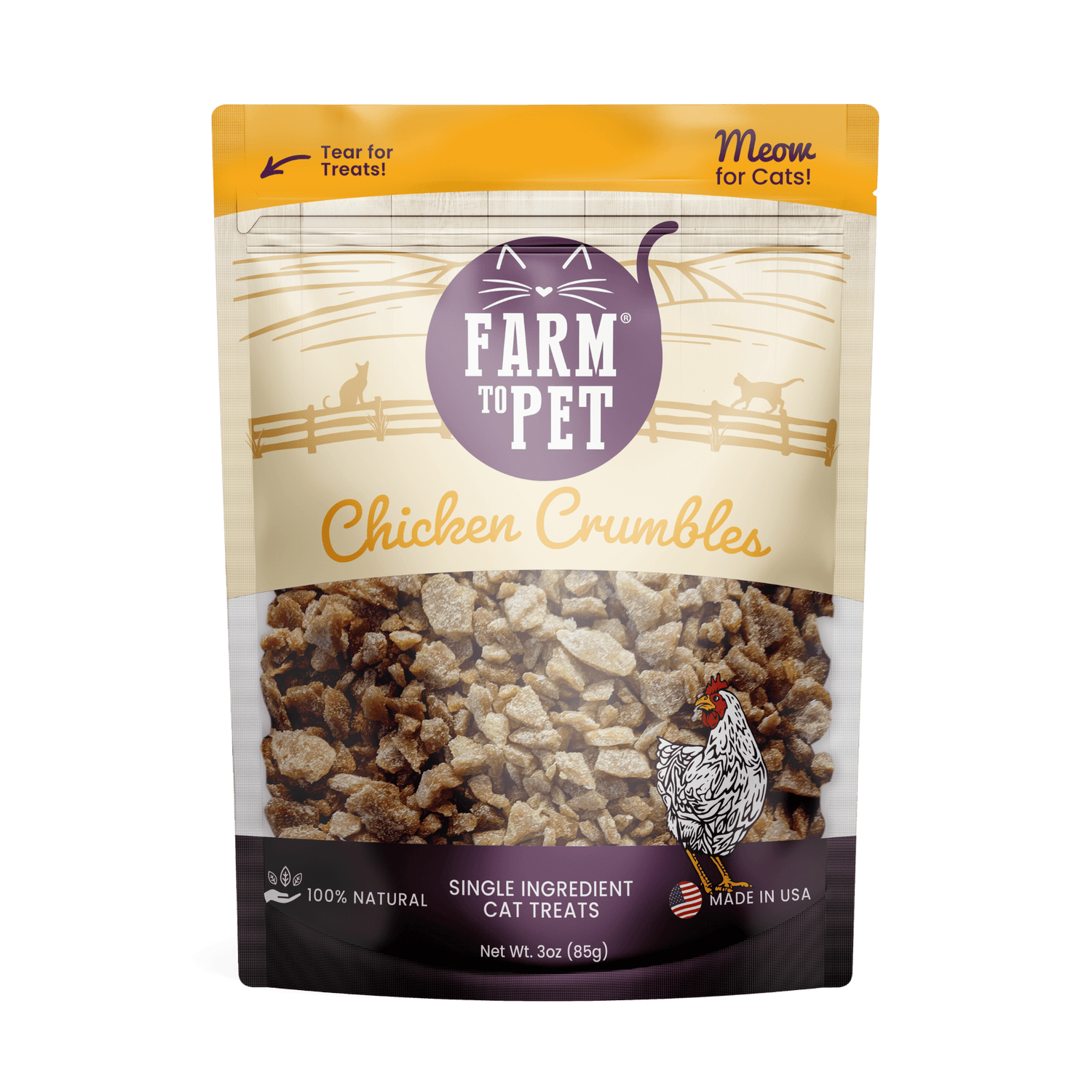 Chicken Crumbles for Cats | 100% Protein Cat Treats