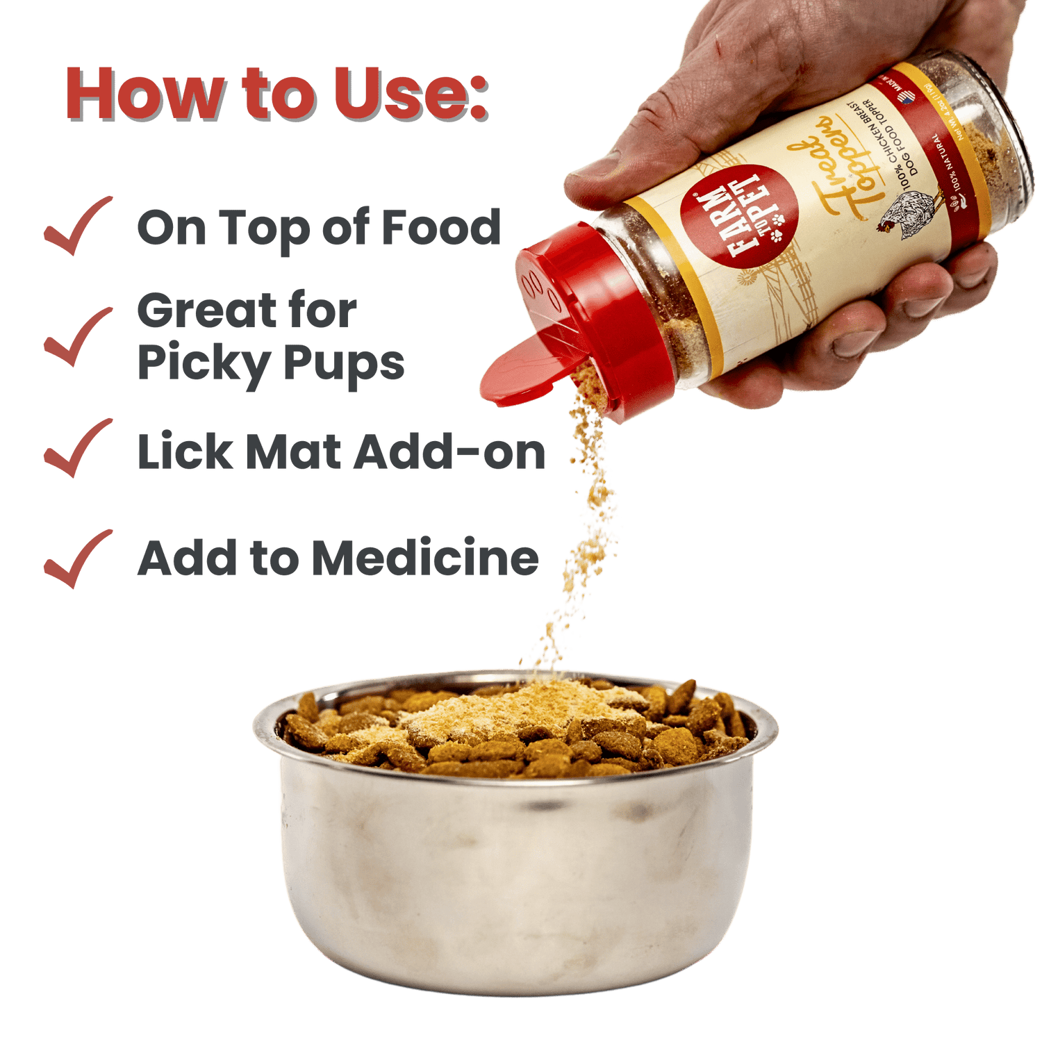 Treat Topper Chicken Dog Food Topper | Healthy Meal Supplement for Dogs from Farm To Pet