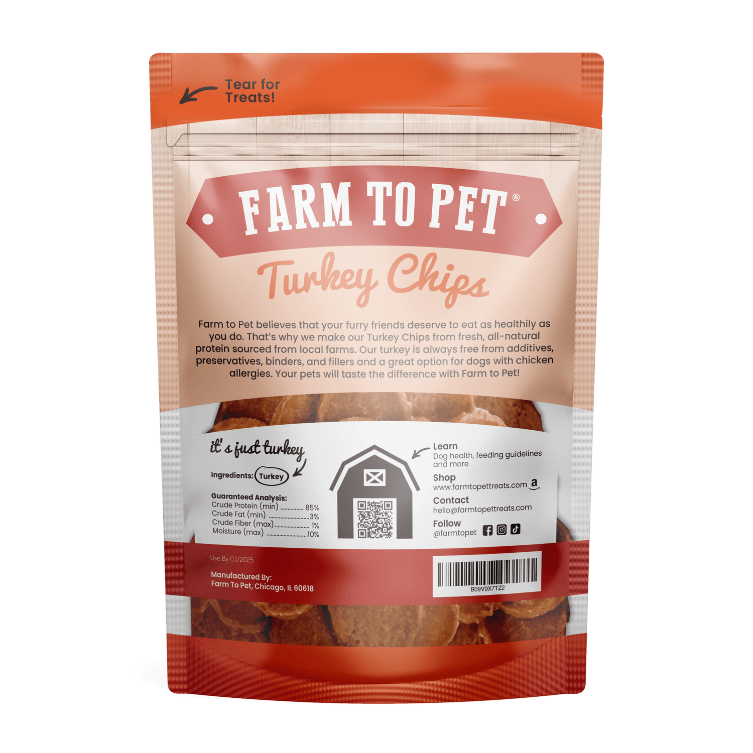 Turkey Chips for Dogs | All-Natural Single-Ingredient Healthy Dog Treats