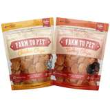 Turkey & Chicken Chip Dog Treat Duo | Single-Ingredient Poultry Treats for Dogs from Farm To Pet