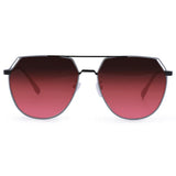 Farrah - Black Frame Ruby Lens Square Aviator Sunglasses from TopFoxx