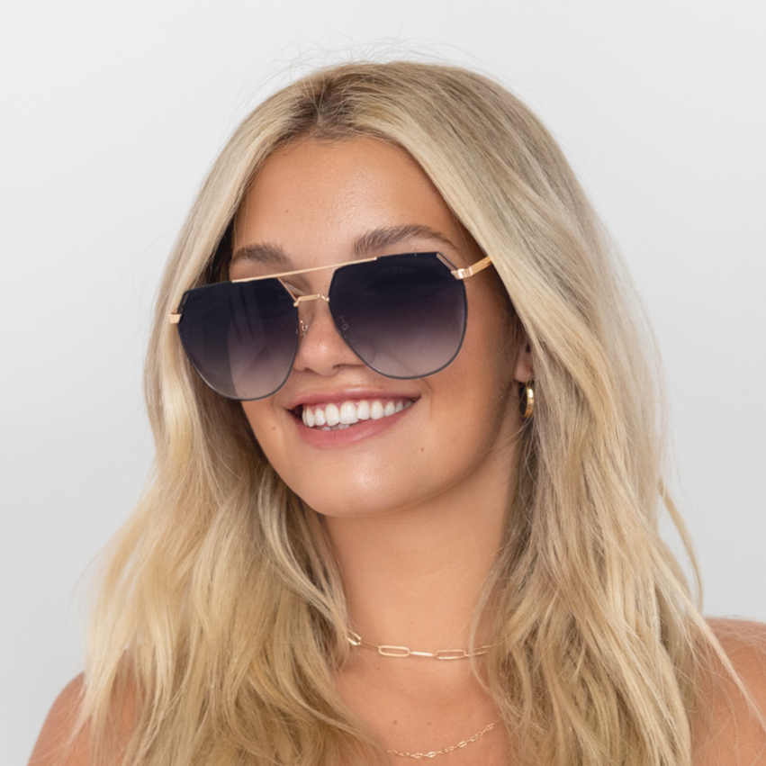 Farrah - Midnight Square Aviator sunglasses from TopFoxx