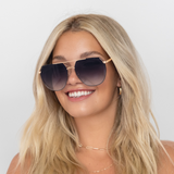 Farrah - Midnight Square Aviator sunglasses from TopFoxx