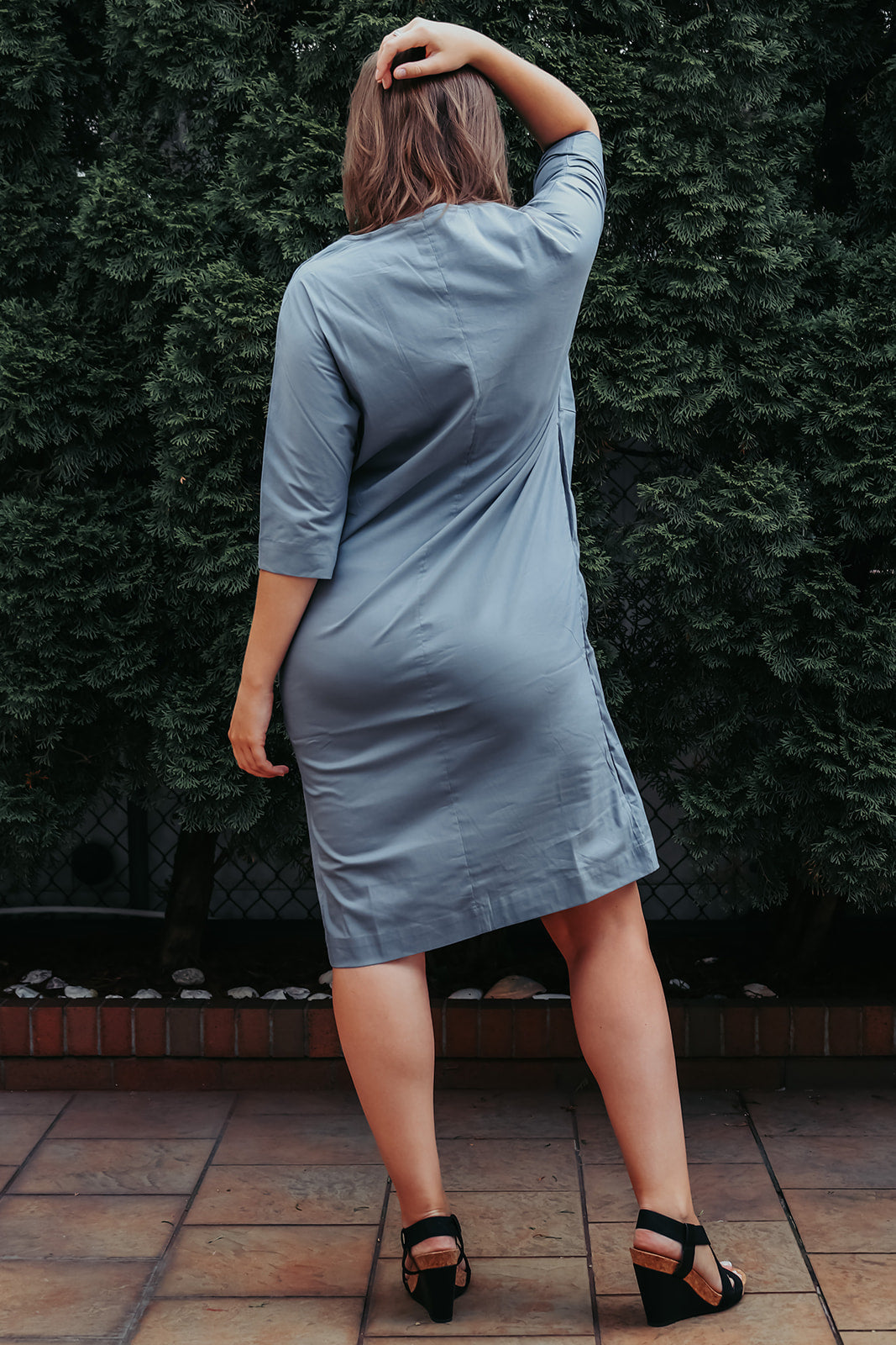 Gray Dress jacket 3/4 sleeve ties in front with pockets Premium Quality from EBRU Home
