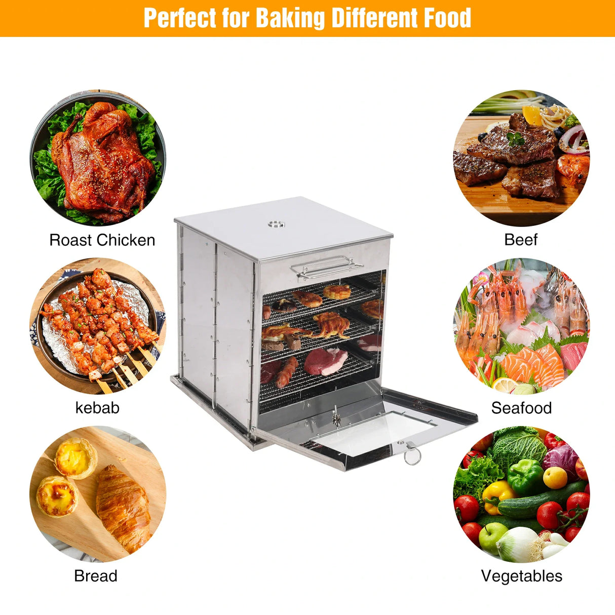 Foldable Stainless Steel Camping Oven with 3 Tier Grill for Propane Stove Baking Outdoor Cooking From Redcamp