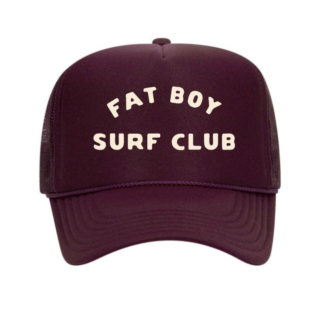 Fat Boy Surf Club Foam Trucker Hat - Maroon  From Fat Boy Surf Club