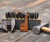 #1 Dad Leather Keychain All for American from Lifetime Leather Co.