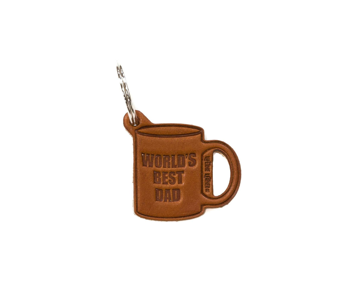 World's Best Dad Leather Keychain from Lifetime Leather Co.