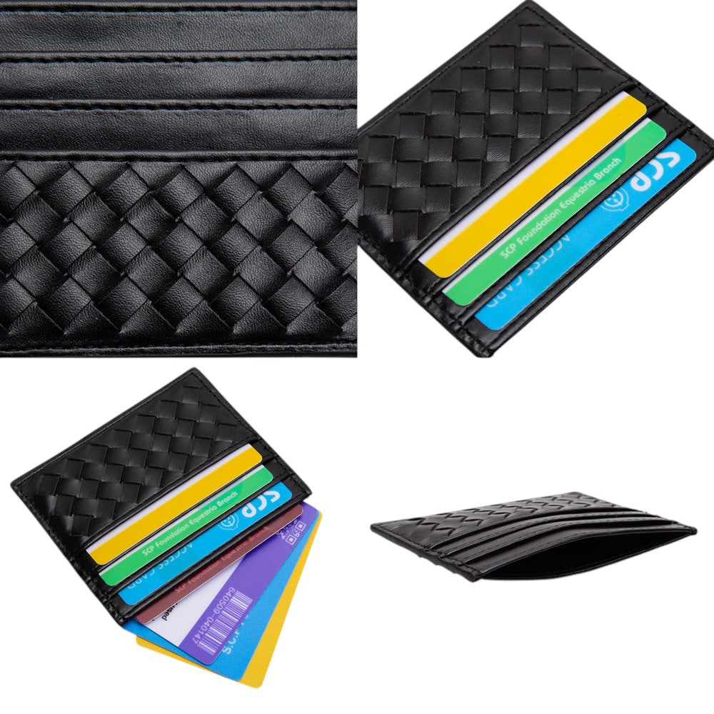 Faux Leather Basket Weave Card Holder Wallet  from Madeline Love