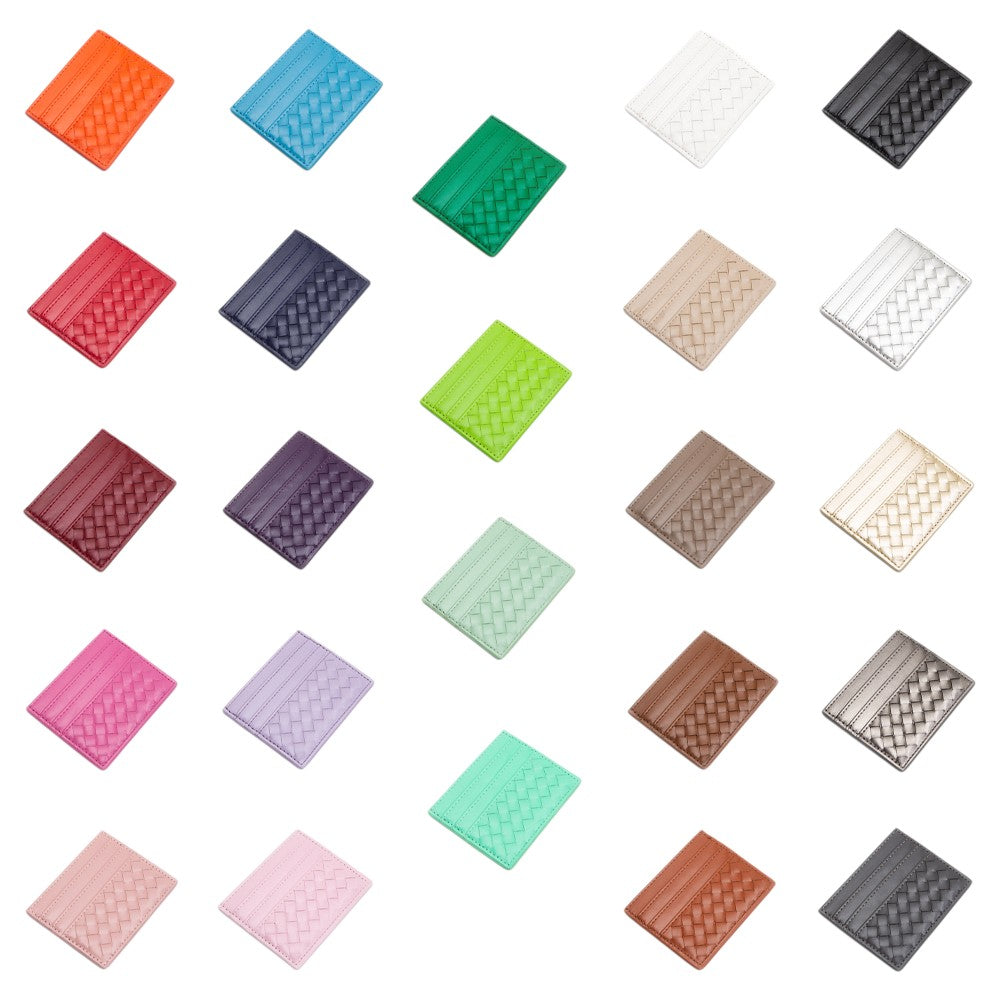 Faux Leather Basket Weave Card Holder Wallet  from Madeline Love
