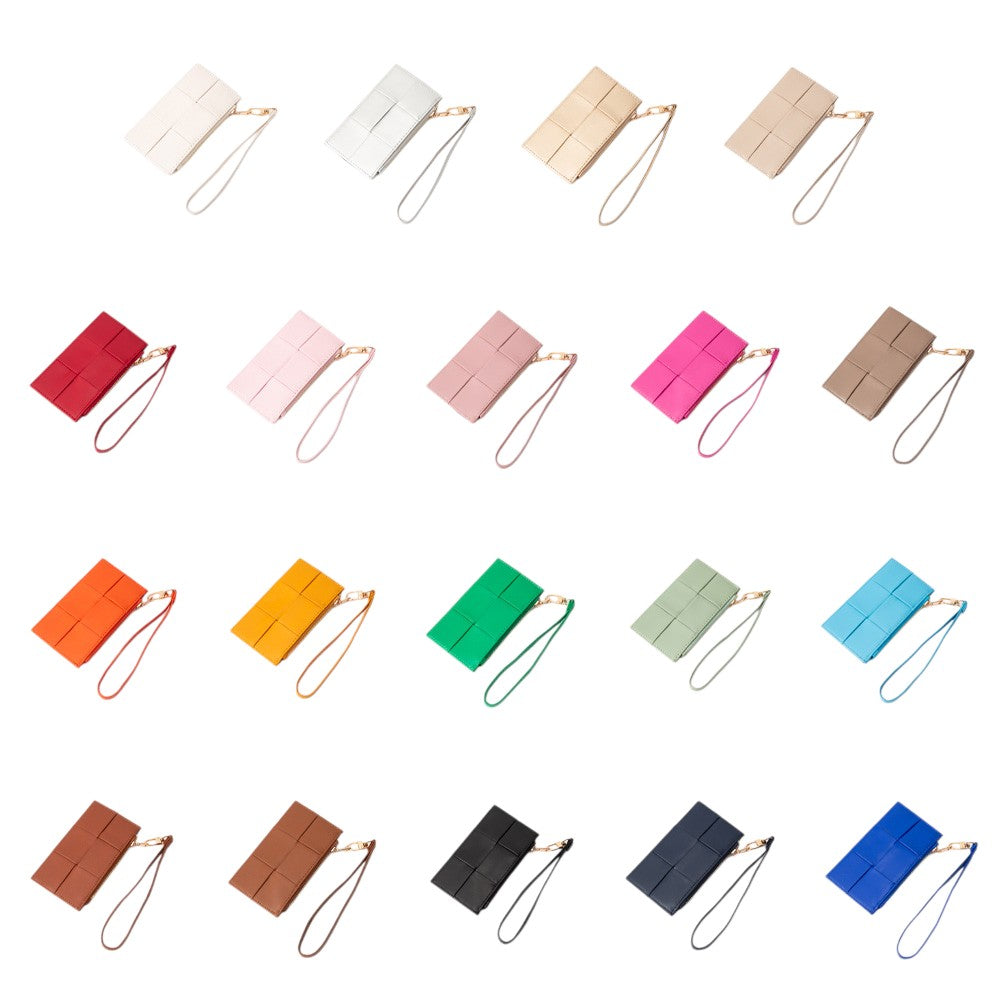 Faux Leather Weave Flat  Coin Wallet  from Madeline Love