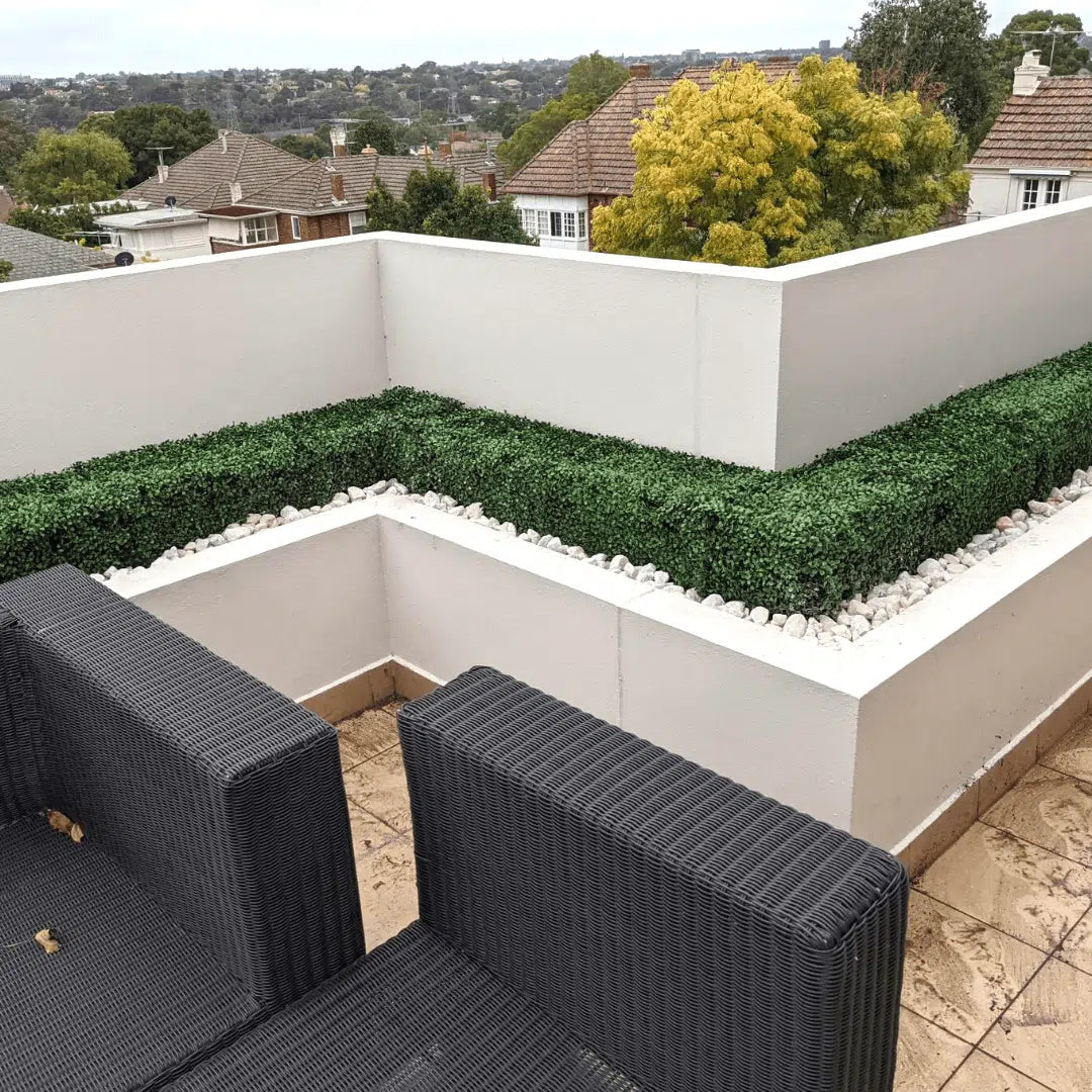 Dark Artificial Boxwood Hedge 40"L x 10"H Commercial Grade UV Resistant from Designer Plants USA