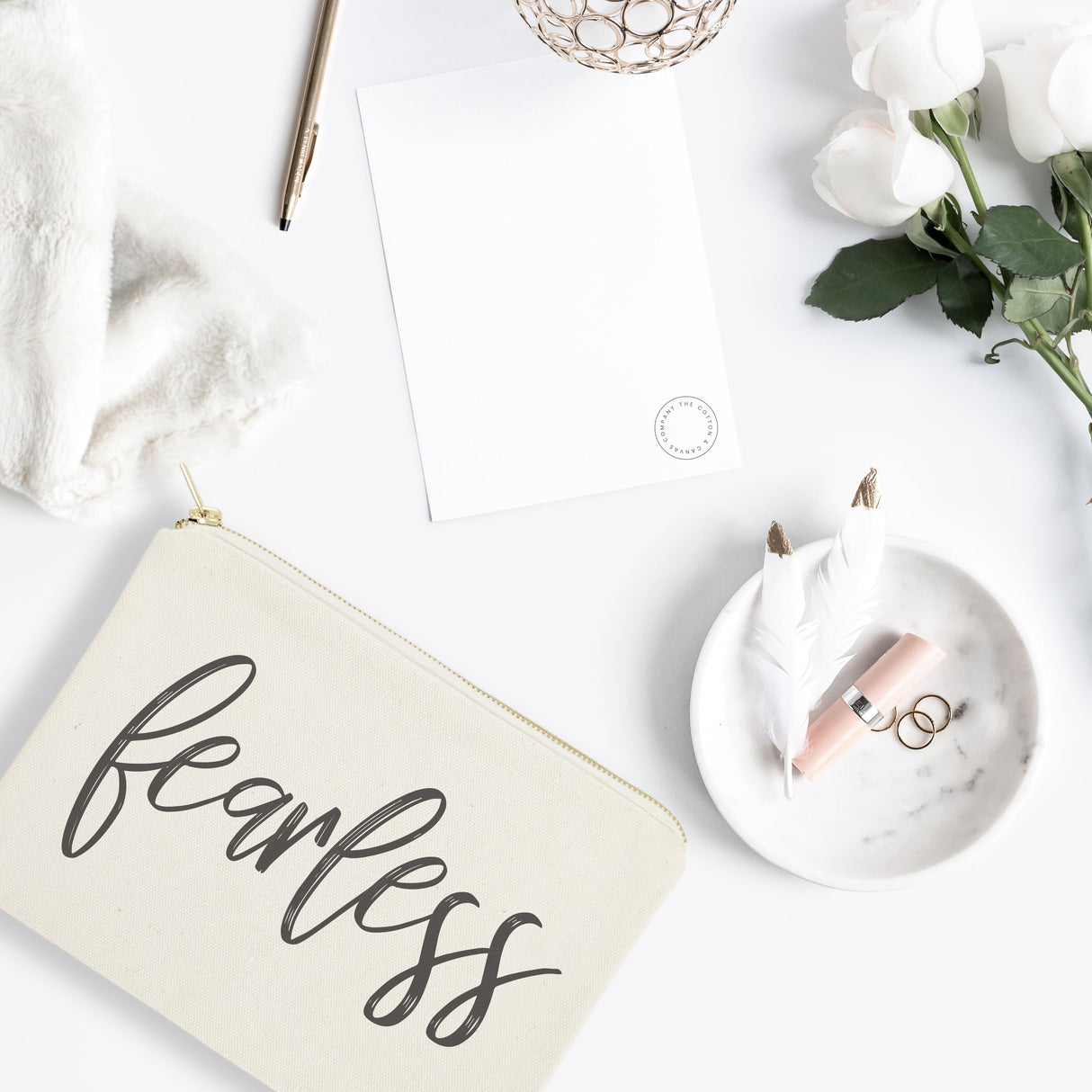 Fearless Cotton Canvas Cosmetic Bag from The Cotton & Canvas Co.