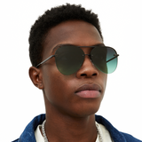 Smaller Megan 2 - Dark Green Metal Aviator Sunglasses from TopFoxx