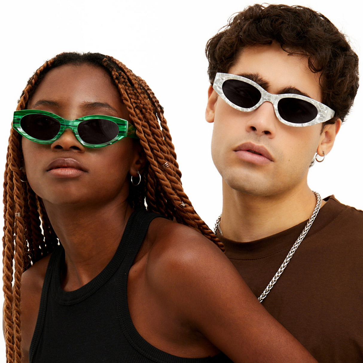 Kat x Money Moves - Green Cateye Sunglasses from TopFoxx