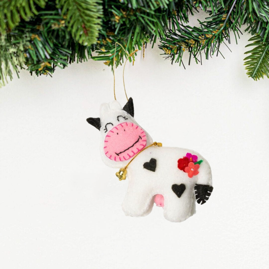 Felt Cow Ornament from Upavim Crafts