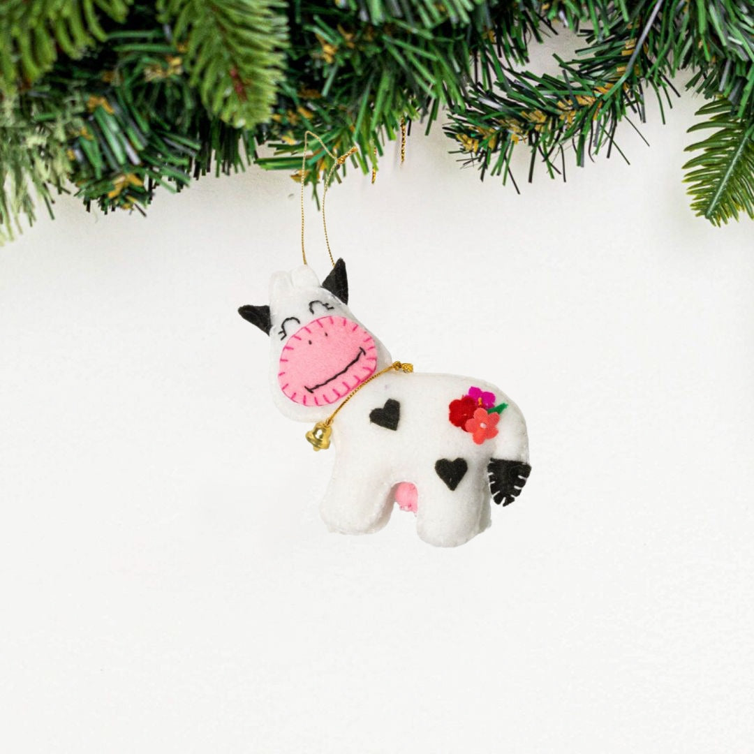 Felt Cow Ornament from Upavim Crafts