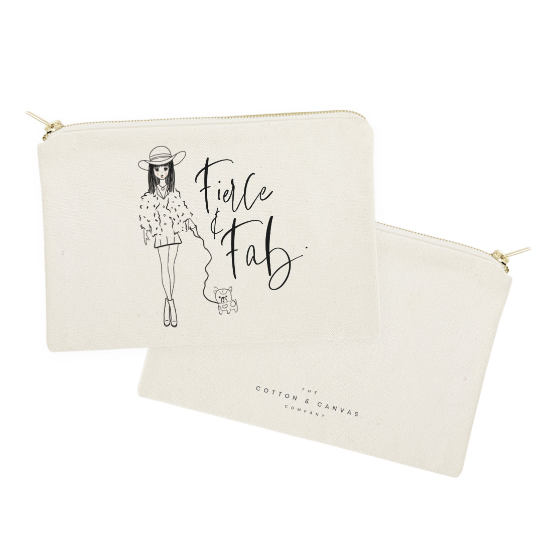 Fierce and Fab Cotton Canvas Cosmetic Bag from The Cotton & Canvas Co.