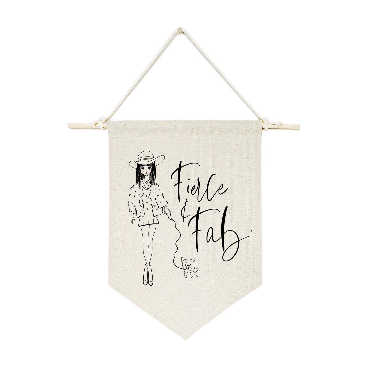 Fierce and Fab Hanging Wall Banner from The Cotton & Canvas Co.
