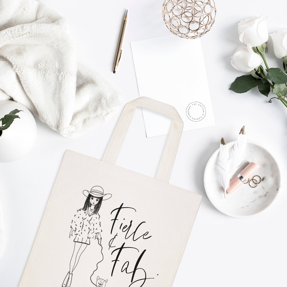 Fierce and Fab Cotton Canvas Tote Bag from The Cotton & Canvas Co.
