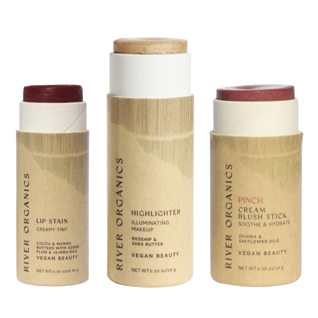 Lip + Highlighter + Blush Set from River Organics
