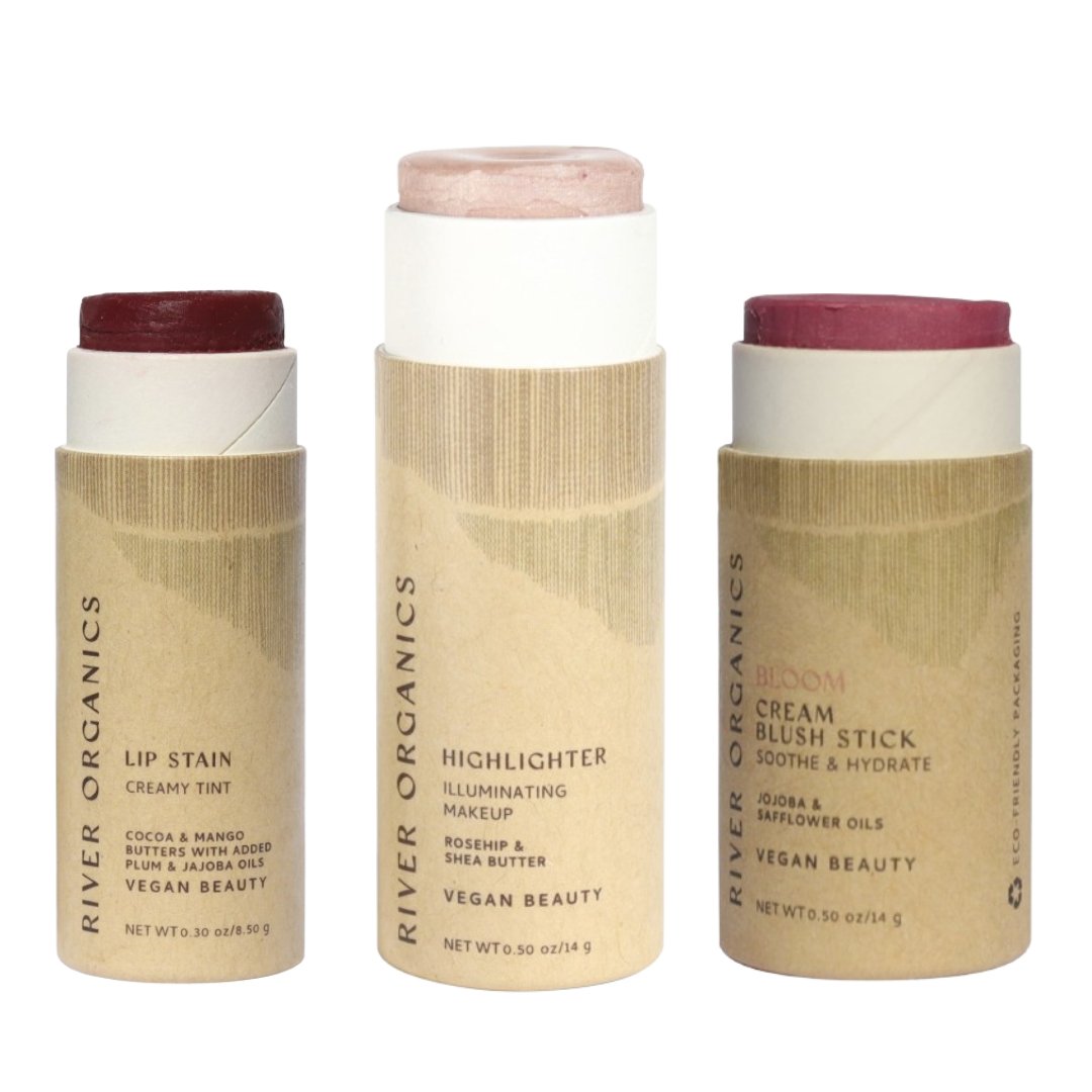 Lip + Highlighter + Blush Set from River Organics